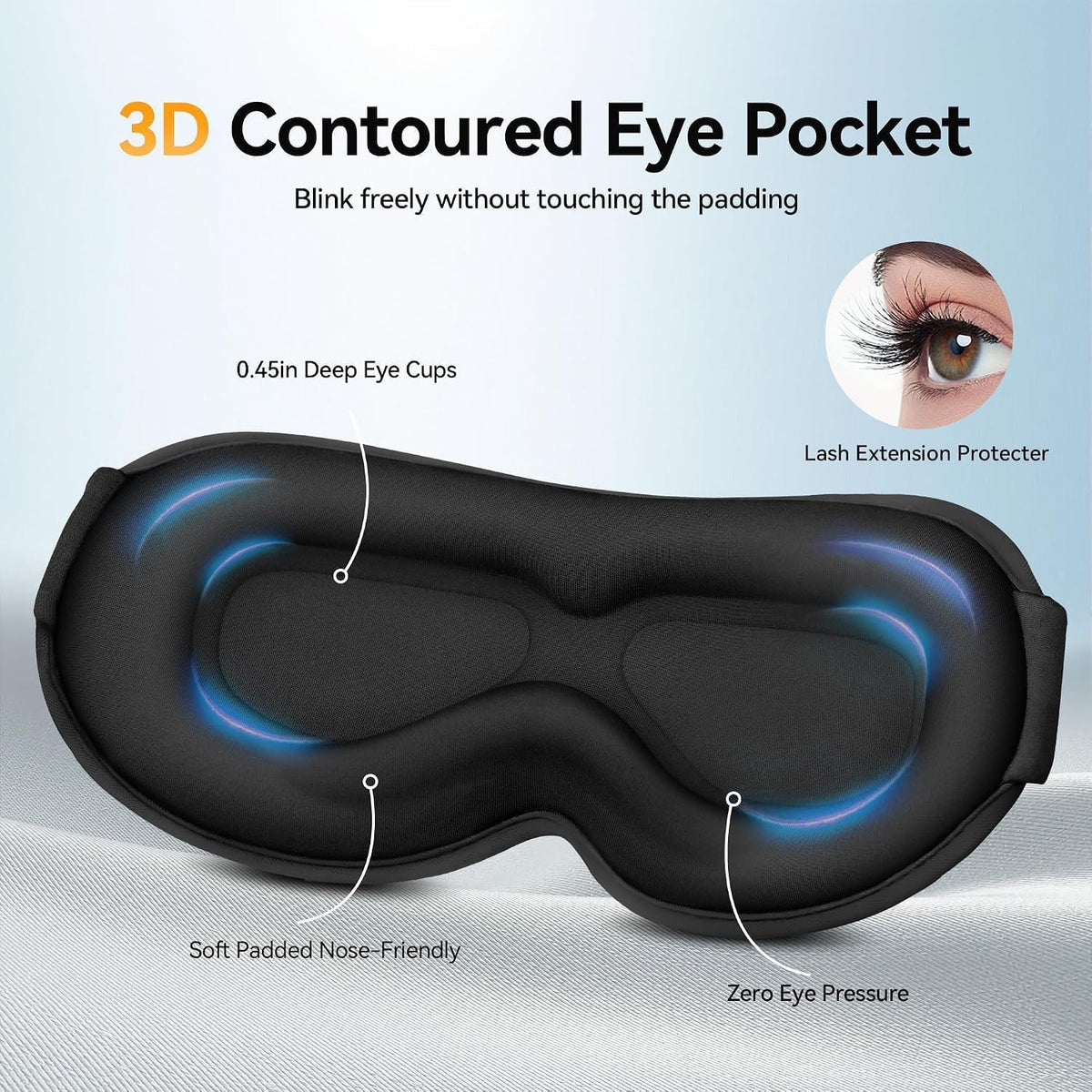 Blackout Sleep Mask, Weighted 3D Eye Mask for Men, Sleep Essential