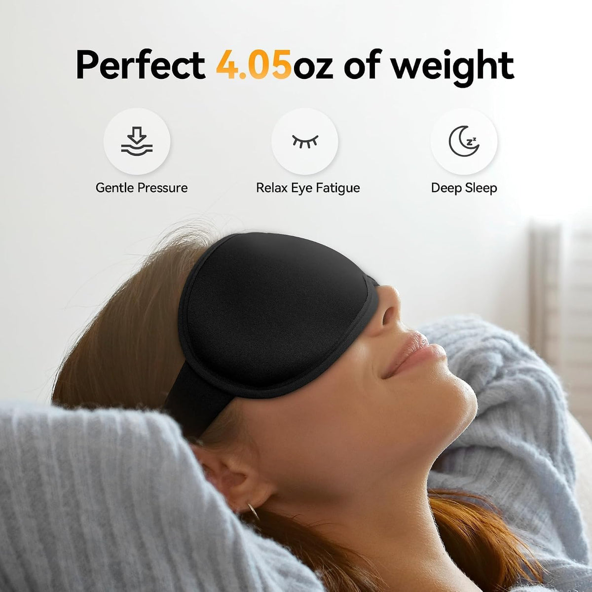 Blackout Sleep Mask, Weighted 3D Eye Mask for Men, Sleep Essential